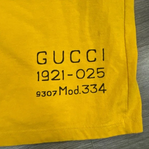 Gucci Mustard Text Tee - Picture 3 of 8